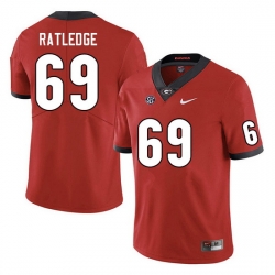 Men #69 Tate Ratledge Georgia Bulldogs College Football Jerseys Sale-Red