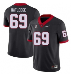 Men #69 Tate Ratledge Georgia Bulldogs College Football Jerseys Stitched-Black