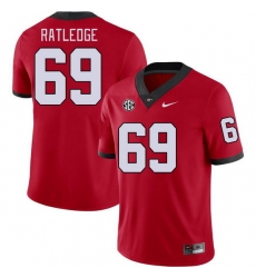 Men #69 Tate Ratledge Georgia Bulldogs College Football Jerseys Stitched-Red