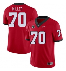 Men #70 Joshua Miller Georgia Bulldogs College Football Jerseys Stitched-Red