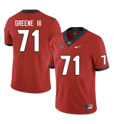 Men #71 Earnest Greene III Georgia Bulldogs College Football Jerseys Sale-Red Anniversary