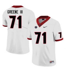 Men #71 Earnest Greene III Georgia Bulldogs College Football Jerseys Sale-White Anniversary
