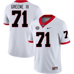 Men #71 Earnest Greene III Georgia Bulldogs College Football Jerseys Stitched-White