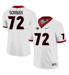 Men #72 Griffin Scroggs Georgia Bulldogs College Football Jerseys Sale-White Anniversary