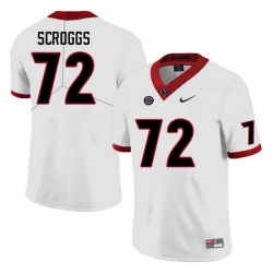 Men #72 Griffin Scroggs Georgia Bulldogs College Football Jerseys Sale-White Anniversary