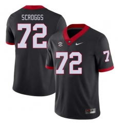Men #72 Griffin Scroggs Georgia Bulldogs College Football Jerseys Stitched-Black