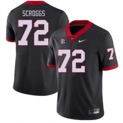 Men #72 Griffin Scroggs Georgia Bulldogs College Football Jerseys Stitched-Black