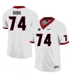 Men #74 Drew Bobo Georgia Bulldogs College Football Jerseys Sale-White