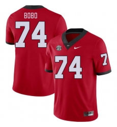 Men #74 Drew Bobo Georgia Bulldogs College Football Jerseys Stitched-Red