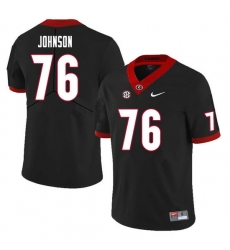 Men #76 Miles Johnson Georgia Bulldogs College Football Jerseys Sale-Black