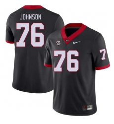 Men #76 Miles Johnson Georgia Bulldogs College Football Jerseys Stitched-Black