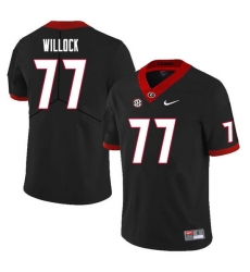 Men #77 Devin Willock Georgia Bulldogs College Football Jerseys Sale-Black