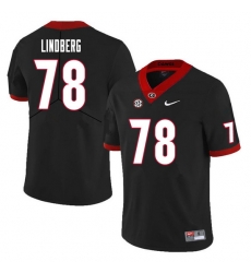 Men #78 Chad Lindberg Georgia Bulldogs College Football Jerseys Sale-Black