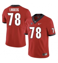 Men #78 Chad Lindberg Georgia Bulldogs College Football Jerseys Sale-Red