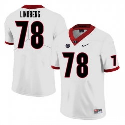 Men #78 Chad Lindberg Georgia Bulldogs College Football Jerseys Sale-White