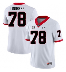Men #78 Chad Lindberg Georgia Bulldogs College Football Jerseys Stitched-White