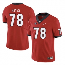 Men #78 D'Marcus Hayes Georgia Bulldogs College Football Jerseys Sale-Red