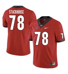 Men #78 Nazir Stackhouse Georgia Bulldogs College Football Jerseys Sale-Red