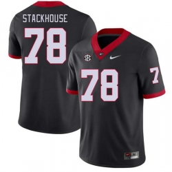 Men #78 Nazir Stackhouse Georgia Bulldogs College Football Jerseys Stitched-Black