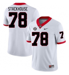Men #78 Nazir Stackhouse Georgia Bulldogs College Football Jerseys Stitched-White