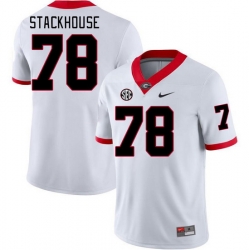 Men #78 Nazir Stackhouse Georgia Bulldogs College Football Jerseys Stitched-White
