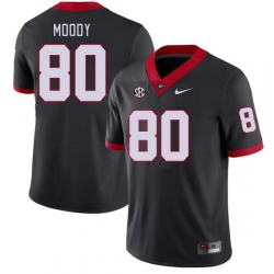Men #80 Brandon Moody Georgia Bulldogs College Football Jerseys Stitched-Black