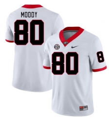 Men #80 Brandon Moody Georgia Bulldogs College Football Jerseys Stitched-White