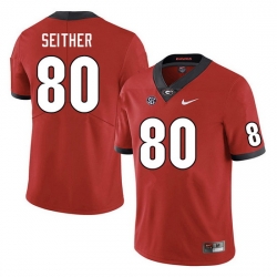 Men #80 Brett Seither Georgia Bulldogs College Football Jerseys Sale-Red