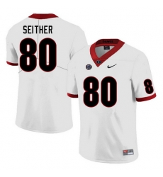Men #80 Brett Seither Georgia Bulldogs College Football Jerseys Sale-White