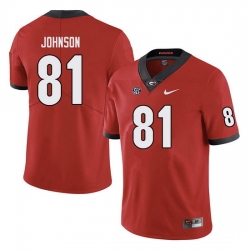 Men #81 Jaylen Johnson Georgia Bulldogs College Football Jerseys red