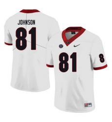 Men #81 Jaylen Johnson Georgia Bulldogs College Football Jerseys white