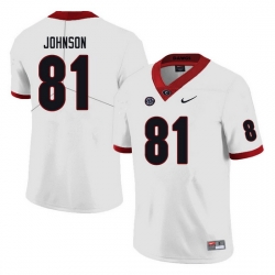 Men #81 Jaylen Johnson Georgia Bulldogs College Football Jerseys white