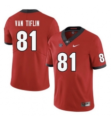 Men #81 Steven Van Tiflin Georgia Bulldogs College Football Jerseys-Red
