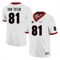 Men #81 Steven Van Tiflin Georgia Bulldogs College Football Jerseys-White