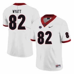 Men #82 Kolby Wyatt Georgia Bulldogs College Football Jerseys white