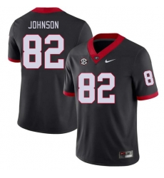 Men #82 Logan Johnson Georgia Bulldogs College Football Jerseys Stitched-Black