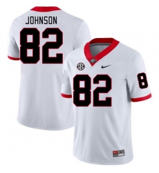 Men #82 Logan Johnson Georgia Bulldogs College Football Jerseys Stitched-White