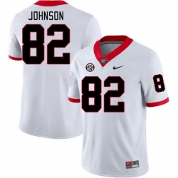 Men #82 Logan Johnson Georgia Bulldogs College Football Jerseys Stitched-White