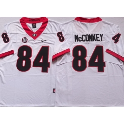 Men #84 Ladd McConkey Georgia Bulldogs College Football Jerseys Sale-White