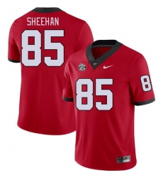 Men #85 Drew Sheehan Georgia Bulldogs College Football Jerseys Stitched-Red