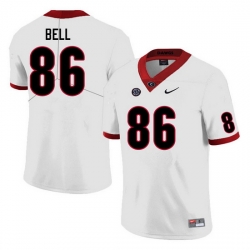 Men #86 Dillon Bell Georgia Bulldogs College Football Jerseys Sale-White