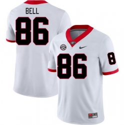 Men #86 Dillon Bell Georgia Bulldogs College Football Jerseys Stitched-White