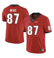 Men #87 Mekhi Mews Georgia Bulldogs College Football Jerseys Sale-Red Anniversary