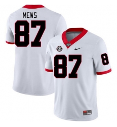 Men #87 Mekhi Mews Georgia Bulldogs College Football Jerseys Stitched-White