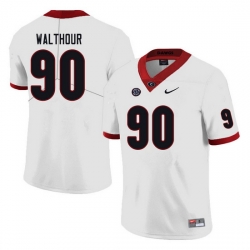 Men #90 Tramel Walthour Georgia Bulldogs College Football Jerseys Sale-white