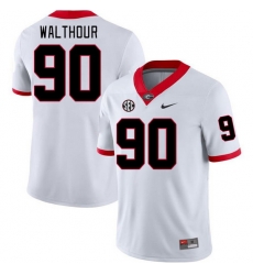 Men #90 Tramel Walthour Georgia Bulldogs College Football Jerseys Stitched-White