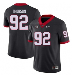 Men #92 Brett Thorson Georgia Bulldogs College Football Jerseys Stitched-Black