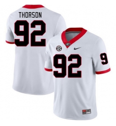 Men #92 Brett Thorson Georgia Bulldogs College Football Jerseys Stitched-White