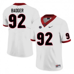 Men #92 Liam Badger Georgia Bulldogs College Football Jerseys Sale-White Anniversary