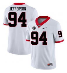 Men #94 Jonathan Jefferson Georgia Bulldogs College Football Jerseys Stitched-White
